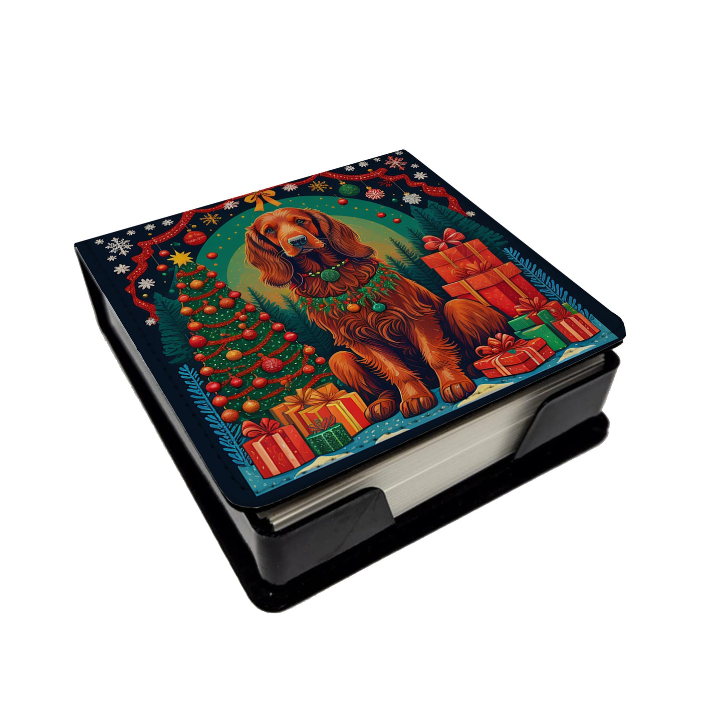 Buy this Irish Setter Christmas PU Leather Note Paper Holder