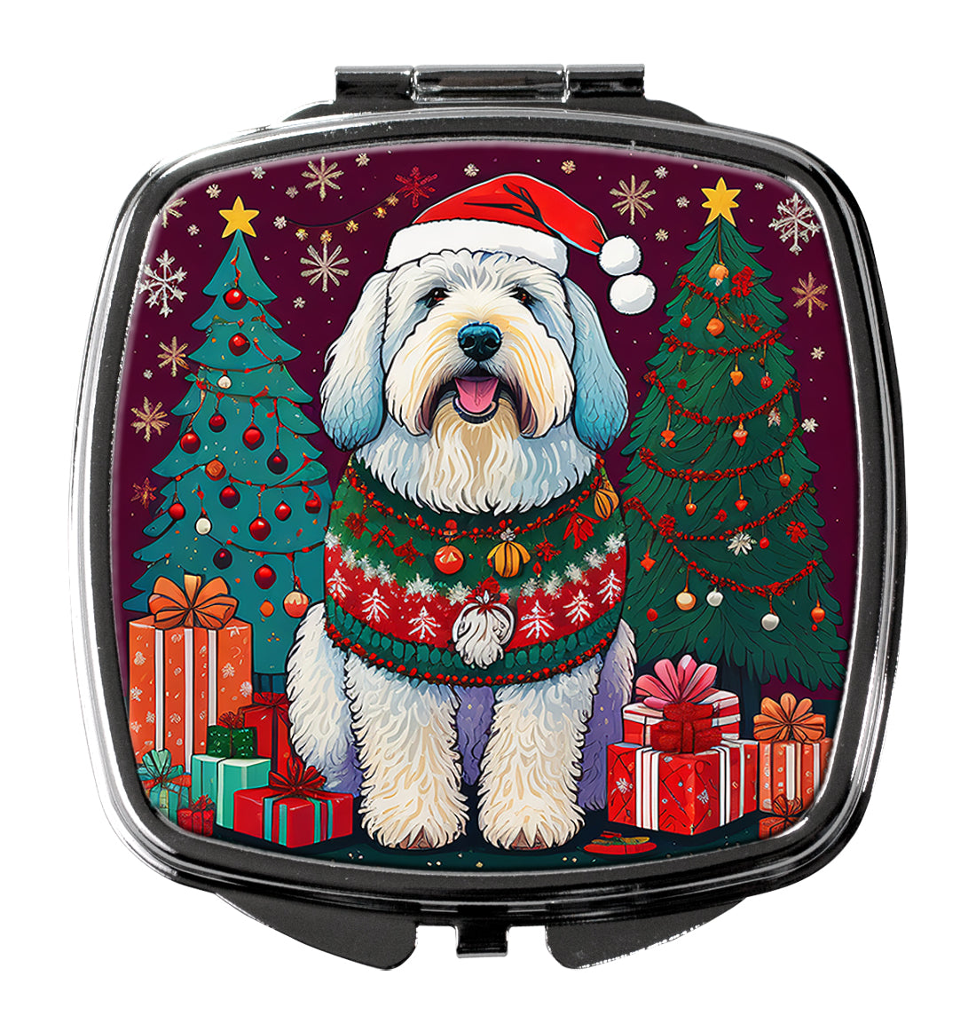 Buy this Old English Sheepdog Christmas Compact Mirror
