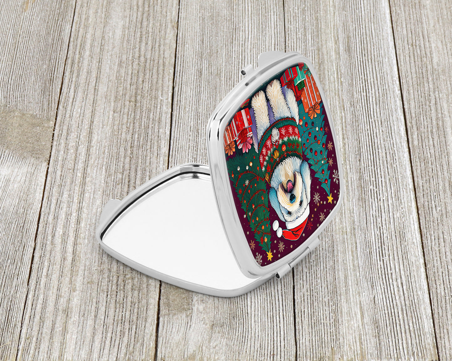 Old English Sheepdog Christmas Compact Mirror