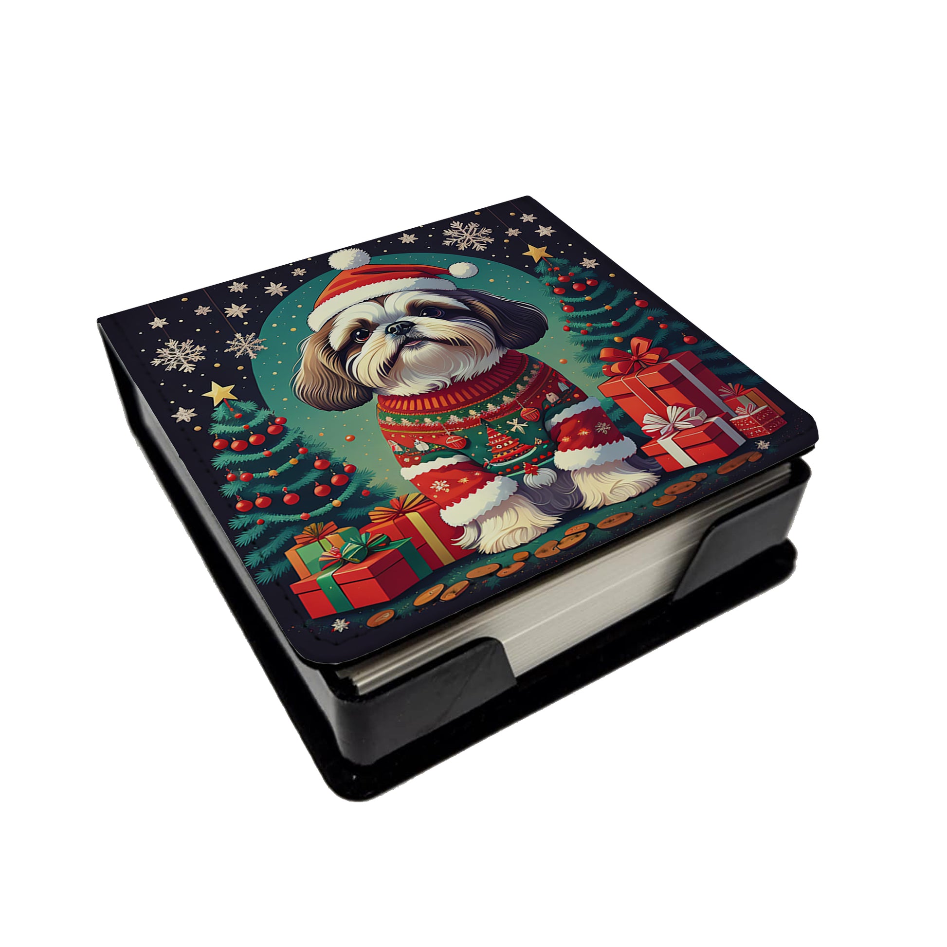 Buy this Shih Tzu Christmas PU Leather Note Paper Holder