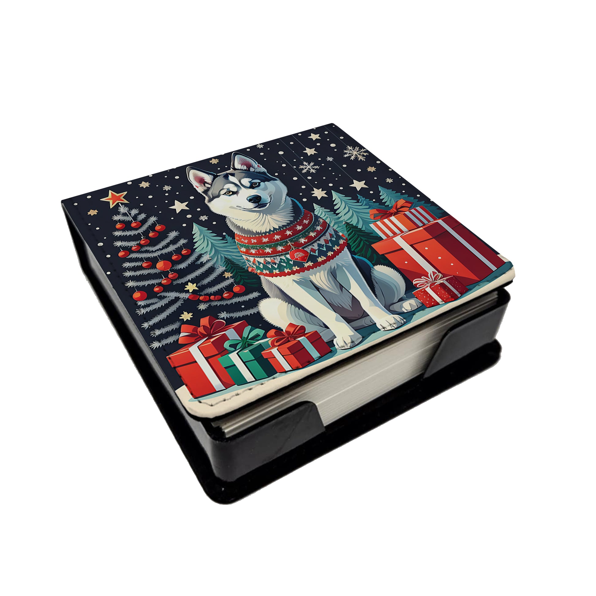 Buy this Siberian Husky Christmas PU Leather Note Paper Holder