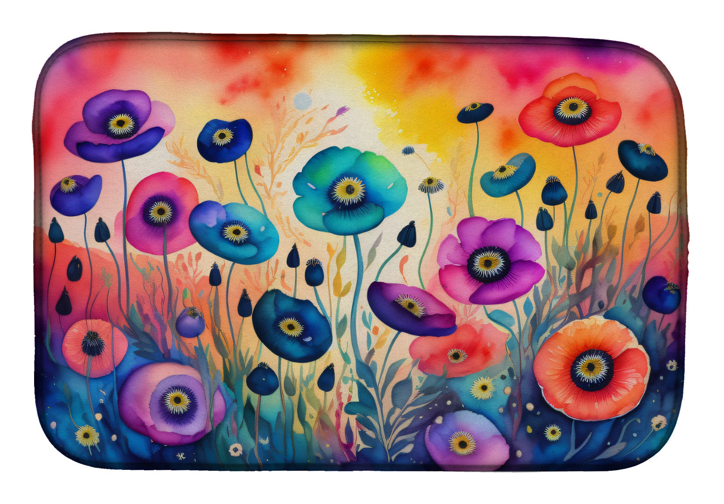 Buy this Anemones in Color Dish Drying Mat