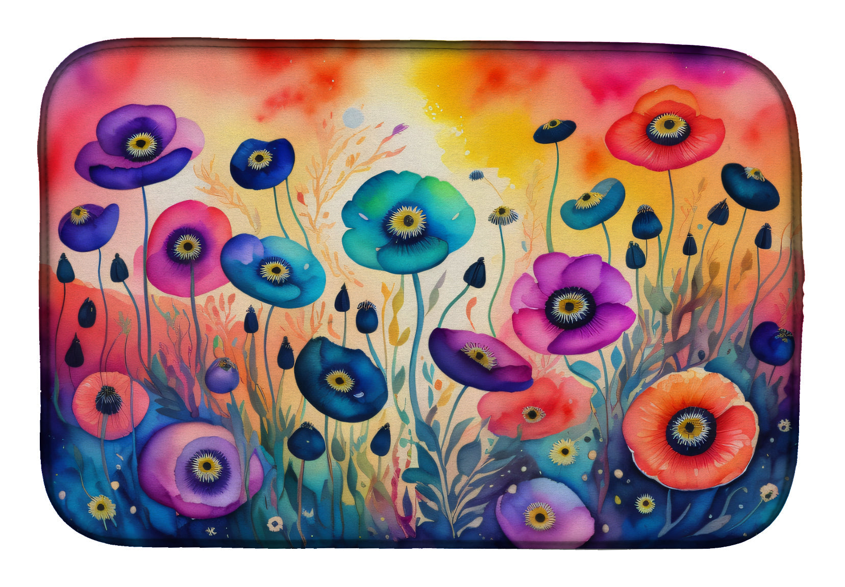 Buy this Anemones in Color Dish Drying Mat