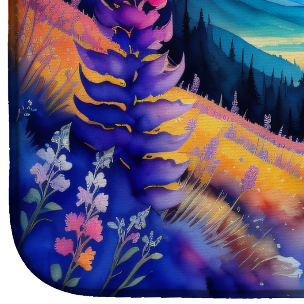 Annual Larkspur in Color Dish Drying Mat