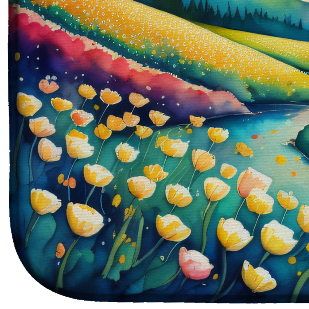 Buttercups in Color Dish Drying Mat