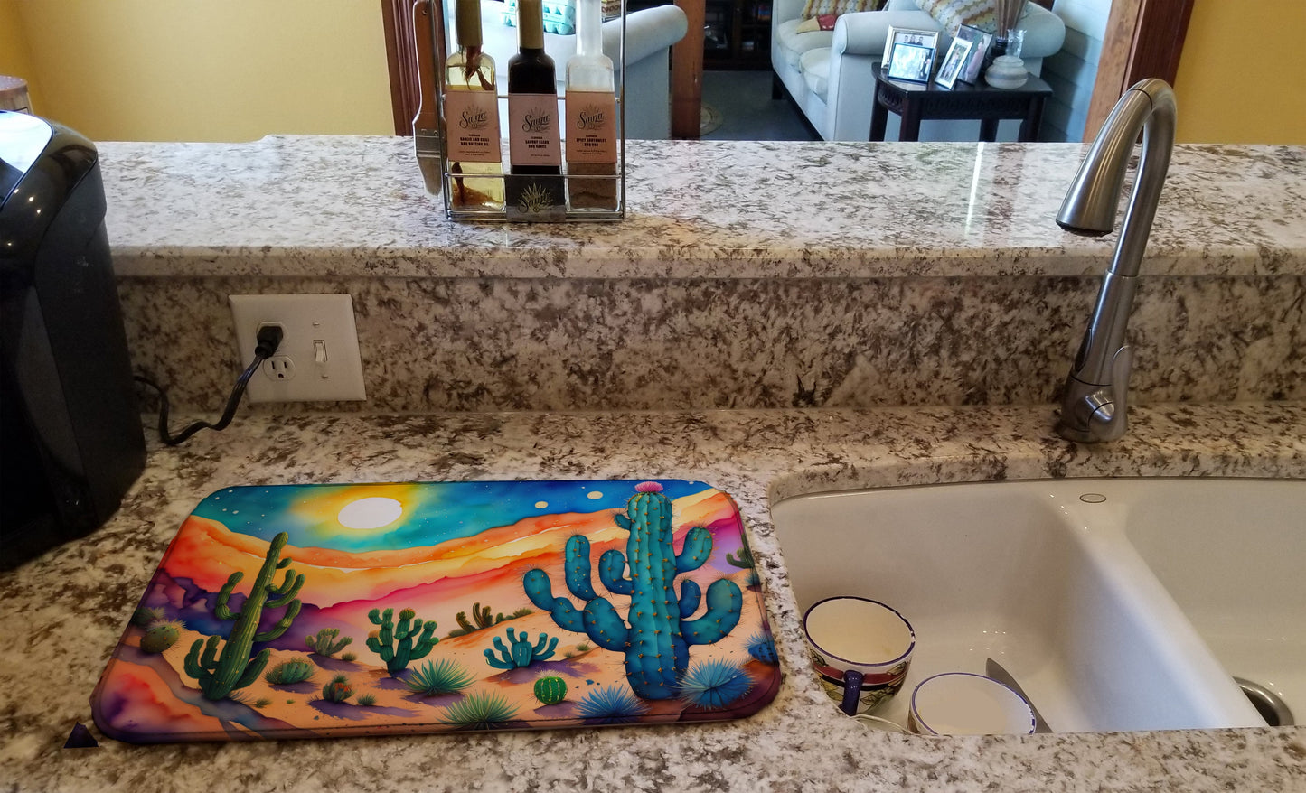 Cactus in Color Dish Drying Mat