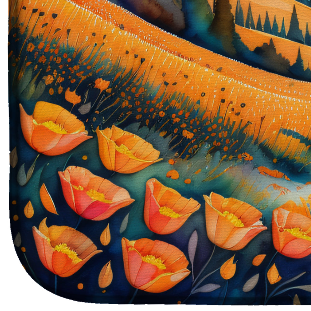 California Poppies in Color Dish Drying Mat