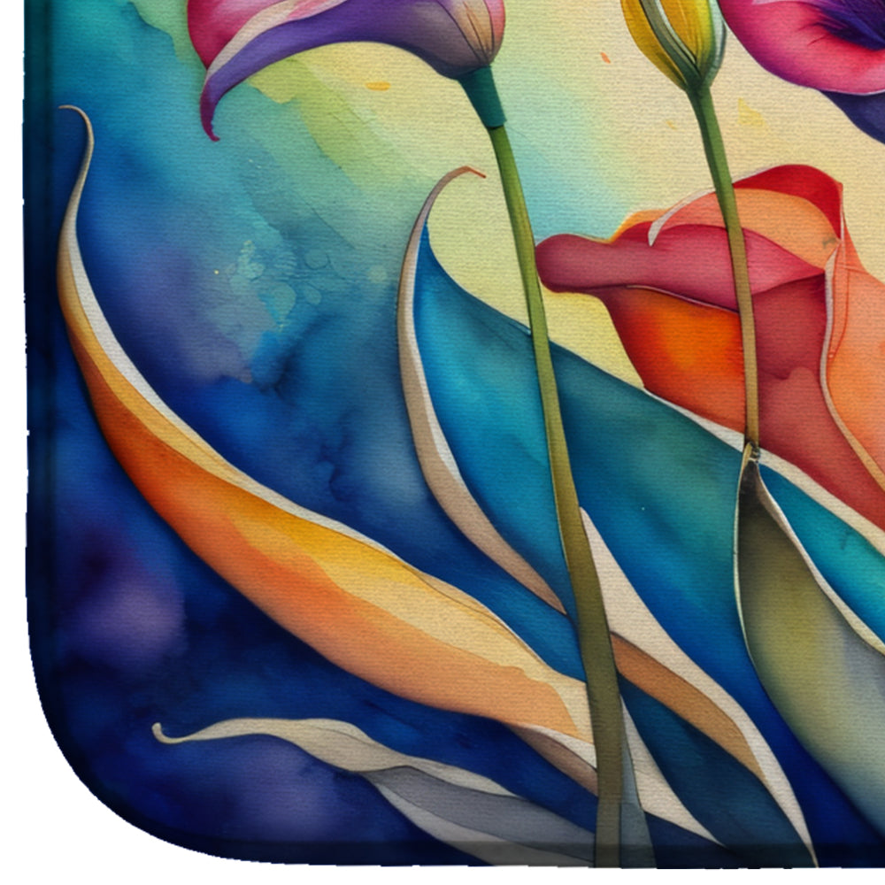 Calla Lilies in Color Dish Drying Mat