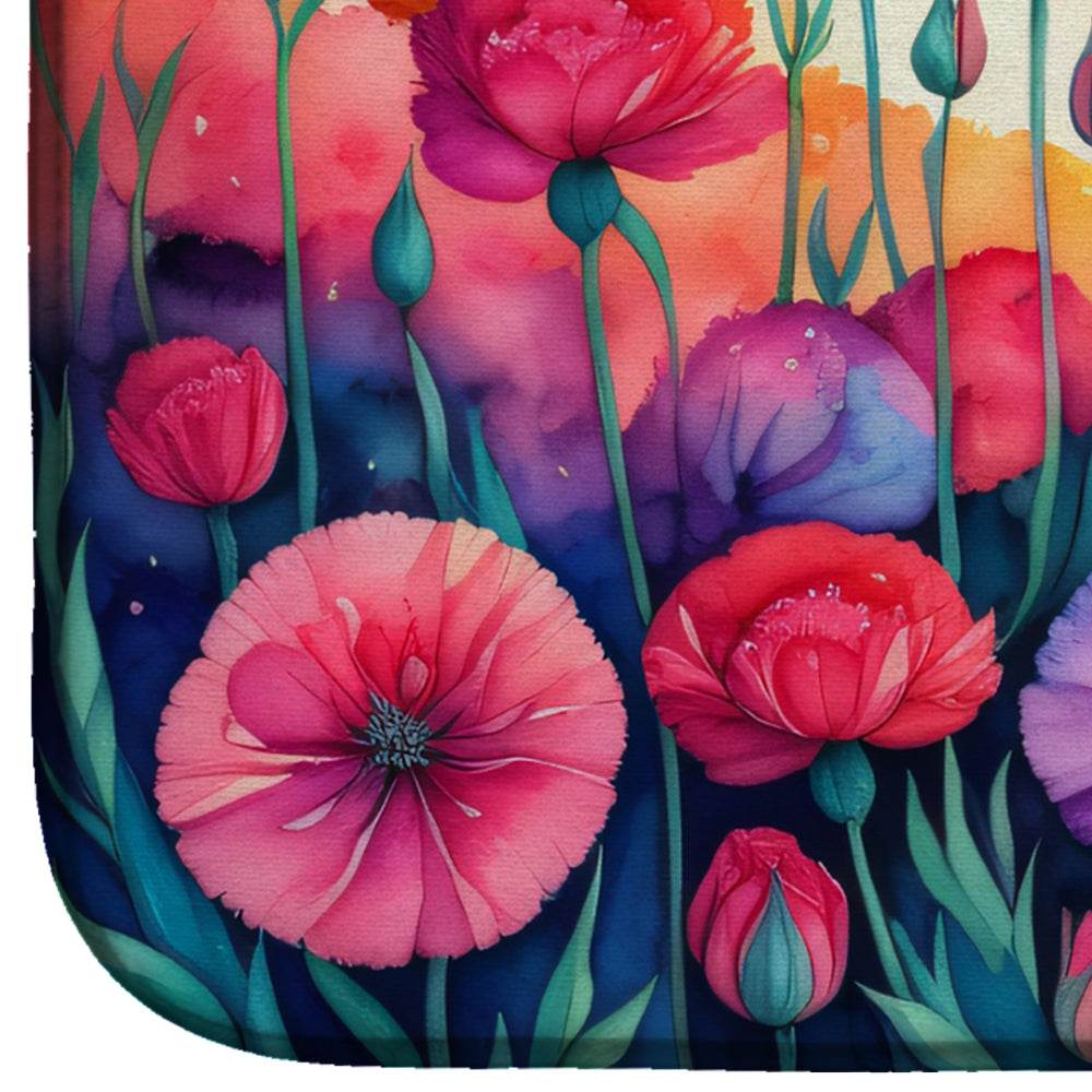 Carnations in Color Dish Drying Mat