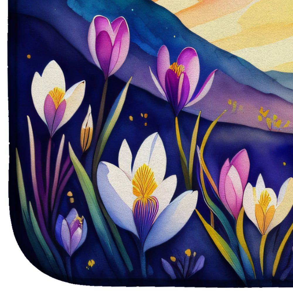 Crocus in Color Dish Drying Mat