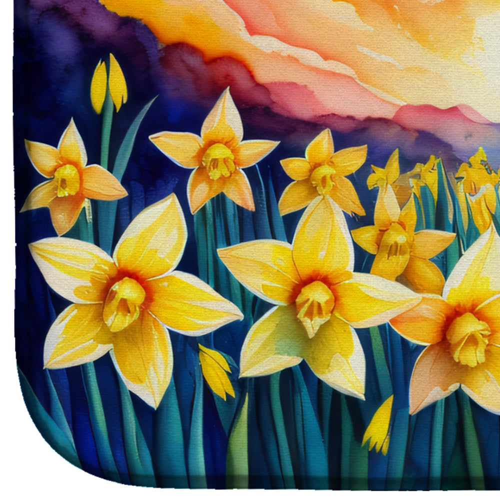 Daffodils in Color Dish Drying Mat