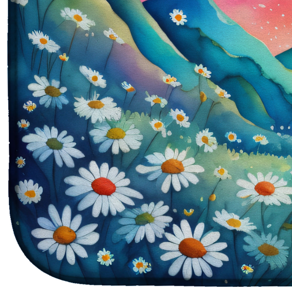 Daisies in Color Dish Drying Mat