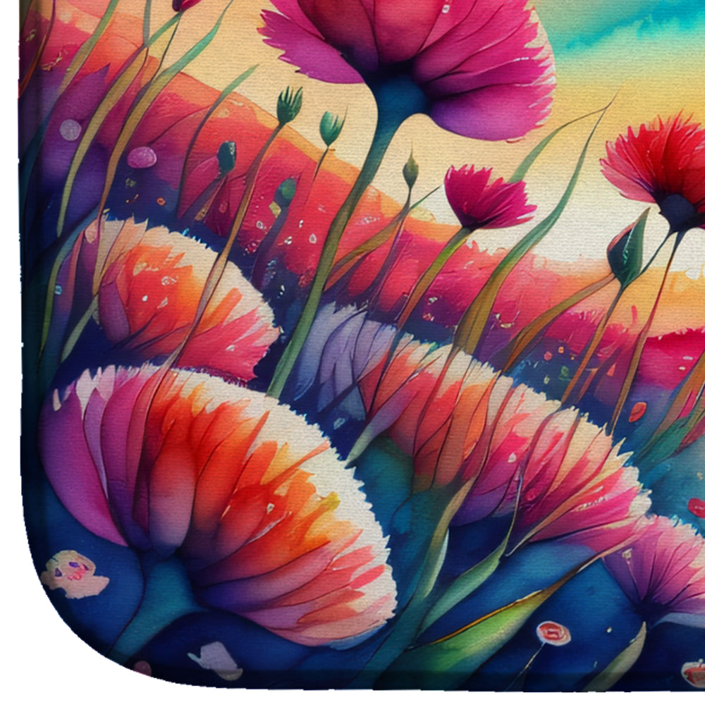 Dianthus in Color Dish Drying Mat