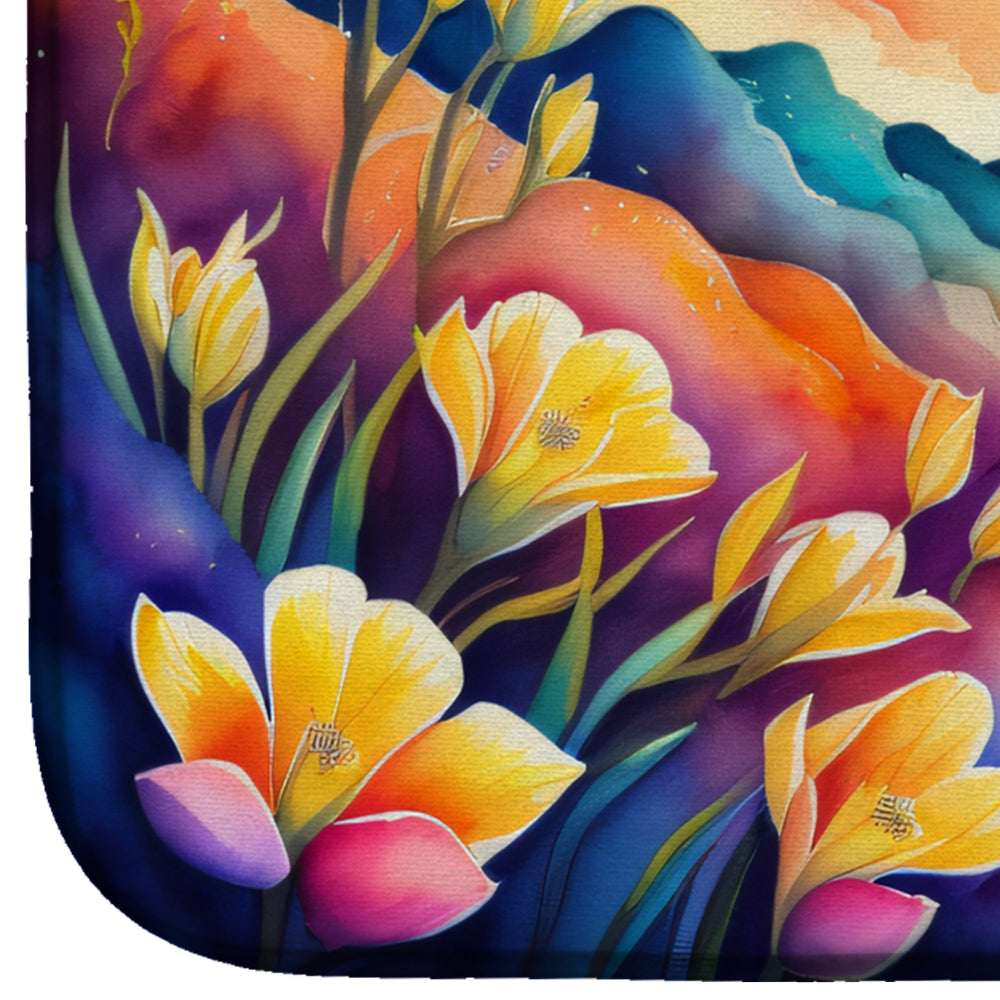 Freesia in Color Dish Drying Mat