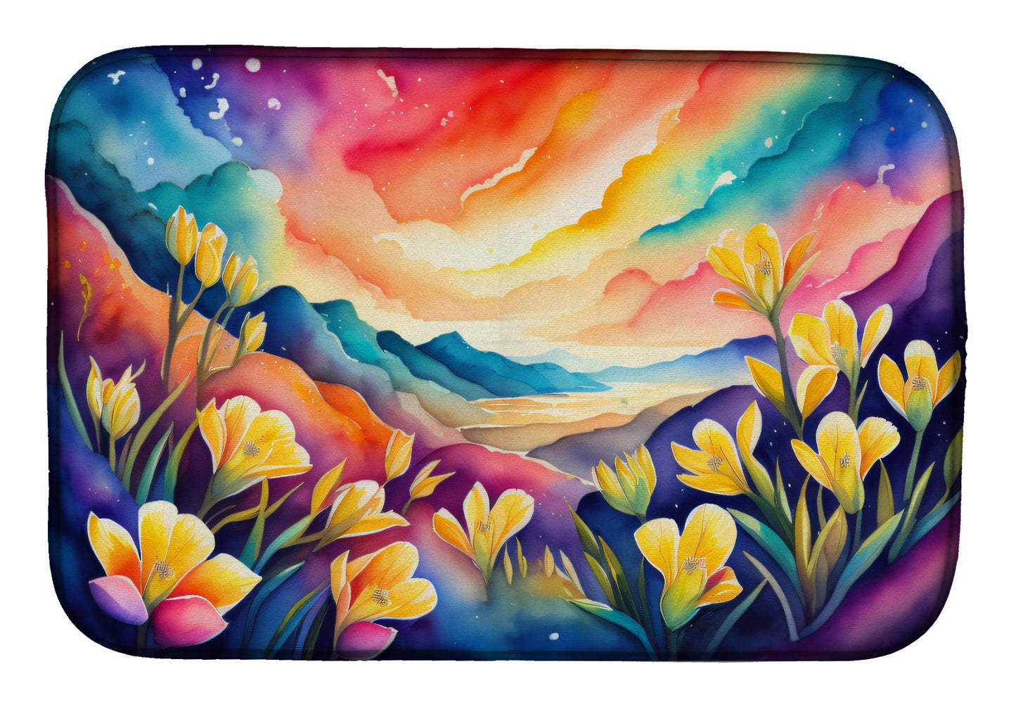 Buy this Freesia in Color Dish Drying Mat