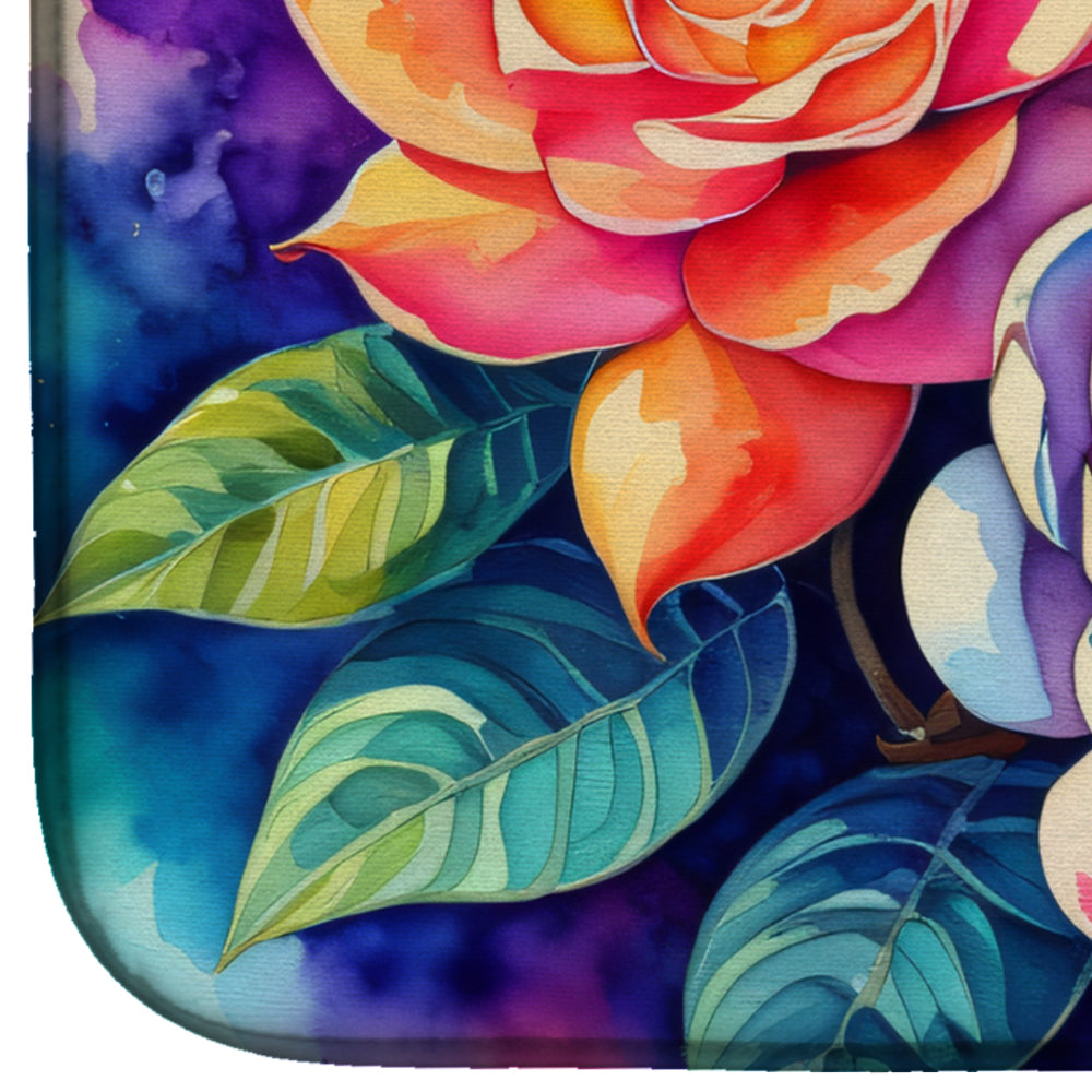 Gardenias in Color Dish Drying Mat