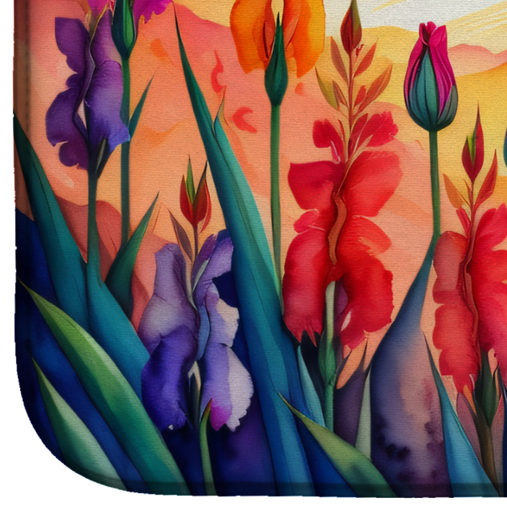 Gladiolus in Color Dish Drying Mat