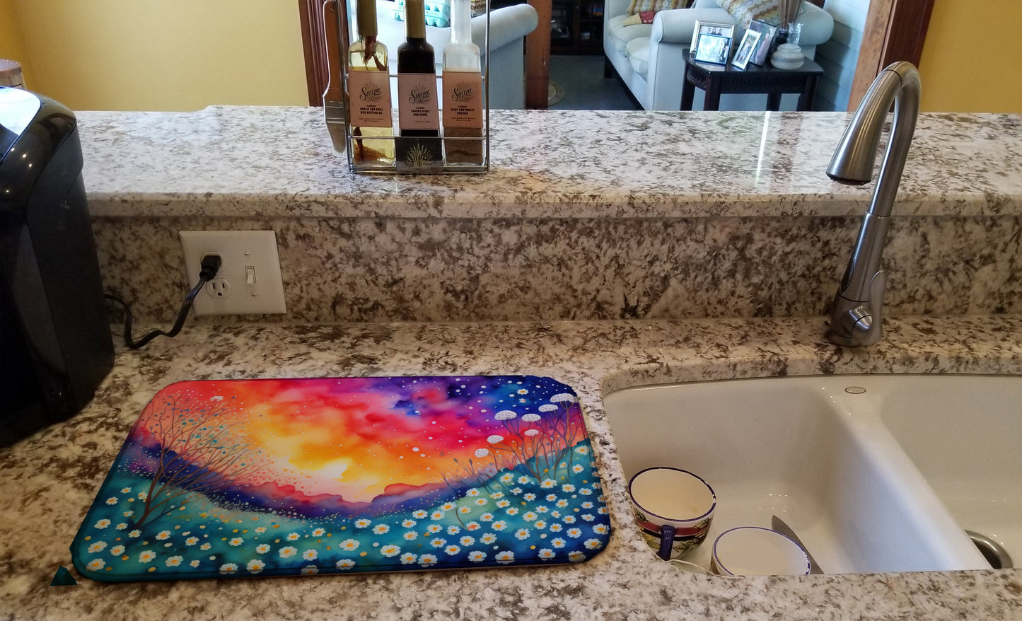 Gypsophila in Color Dish Drying Mat