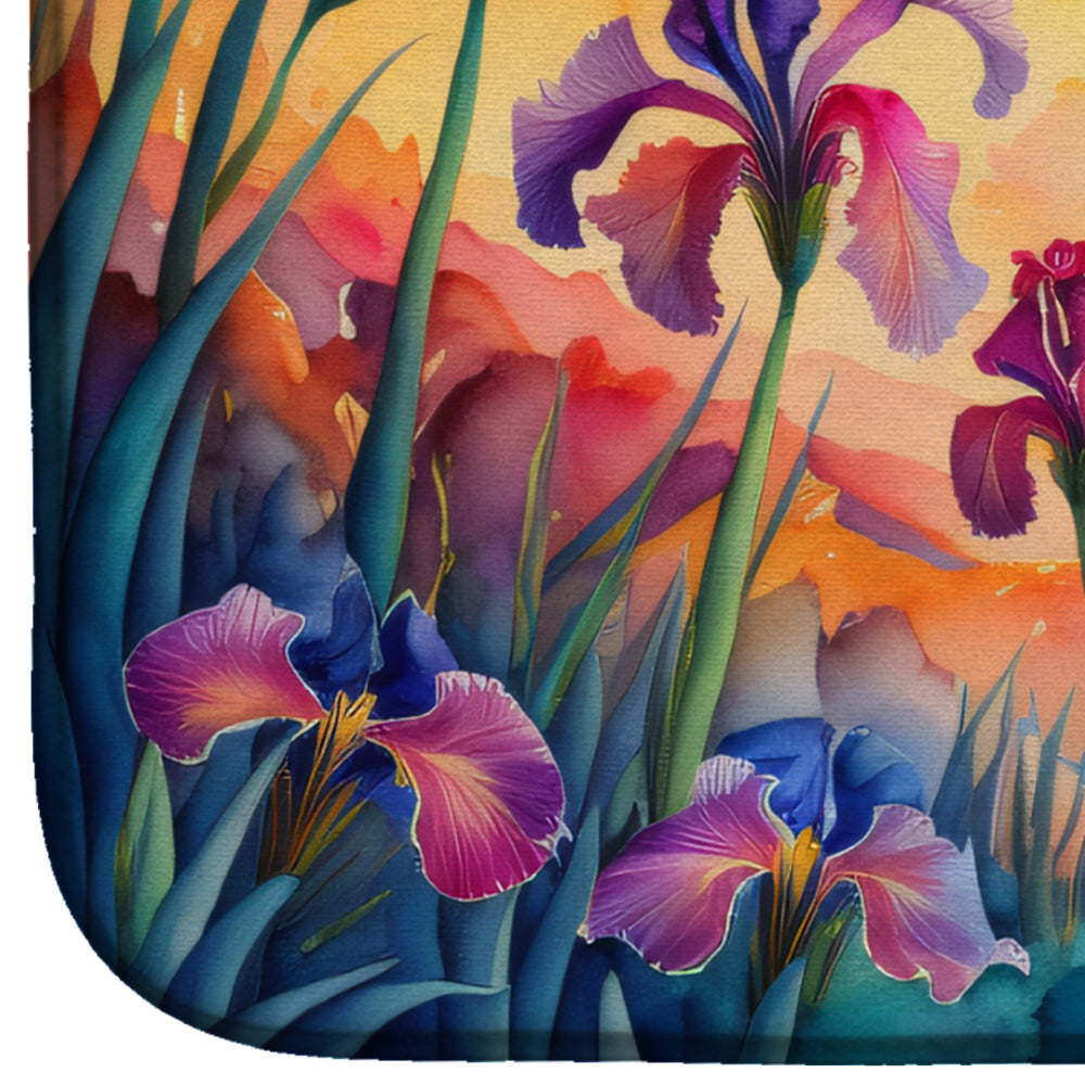 Iris in Color Dish Drying Mat