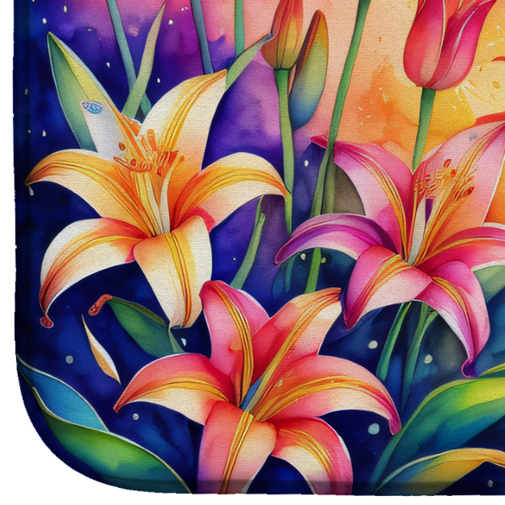 Lilies in Color Dish Drying Mat