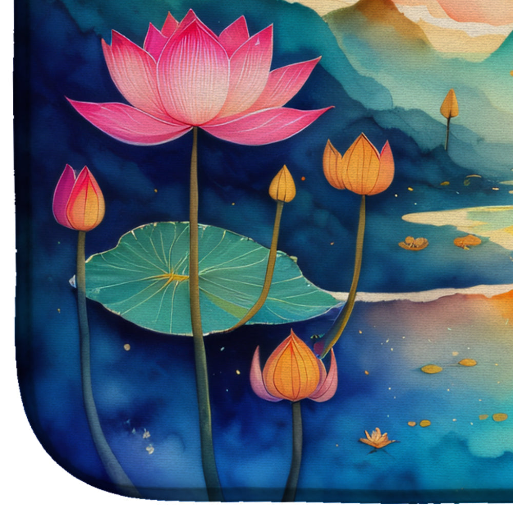Lotus in Color Dish Drying Mat