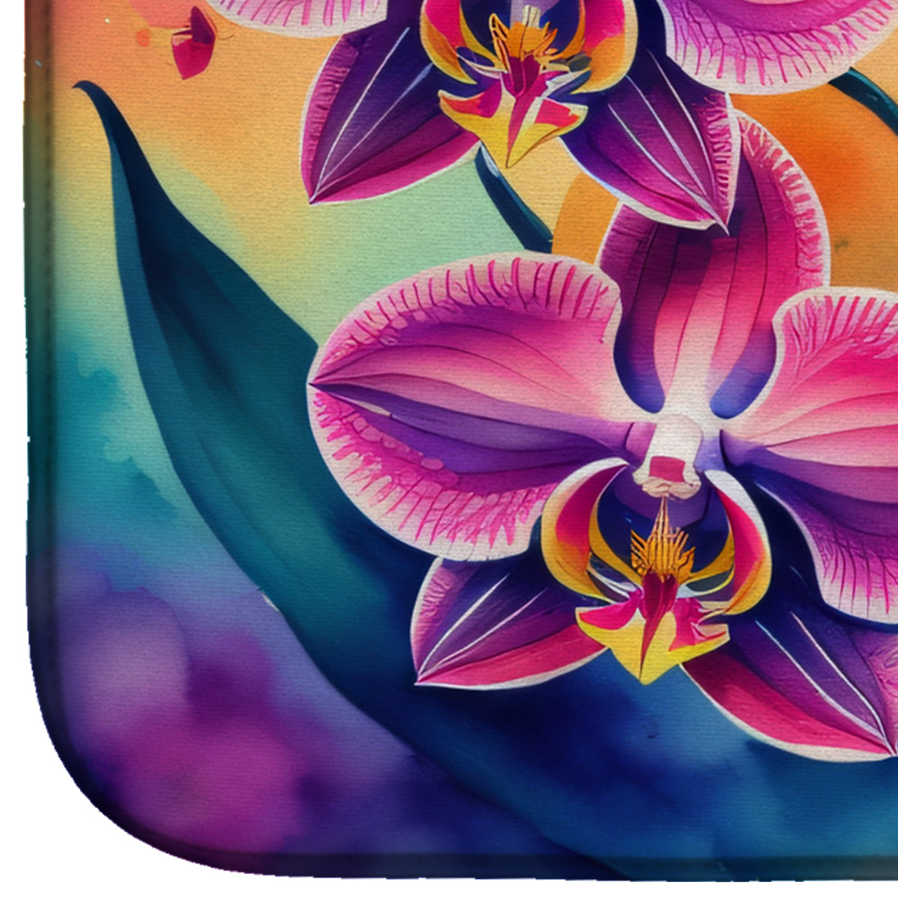Orchids in Color Dish Drying Mat