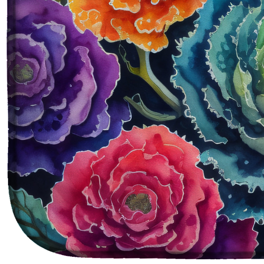 Ornamental Kale in Color Dish Drying Mat