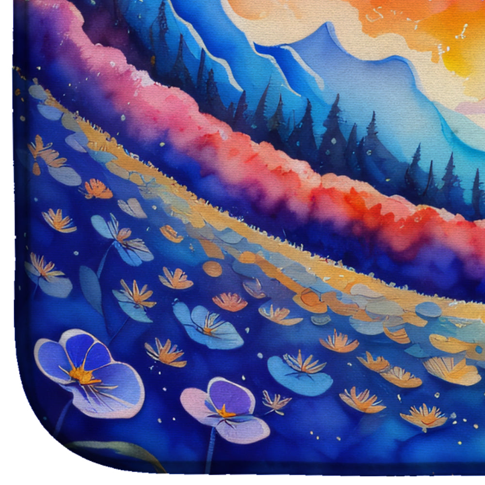 Periwinkles in Color Dish Drying Mat