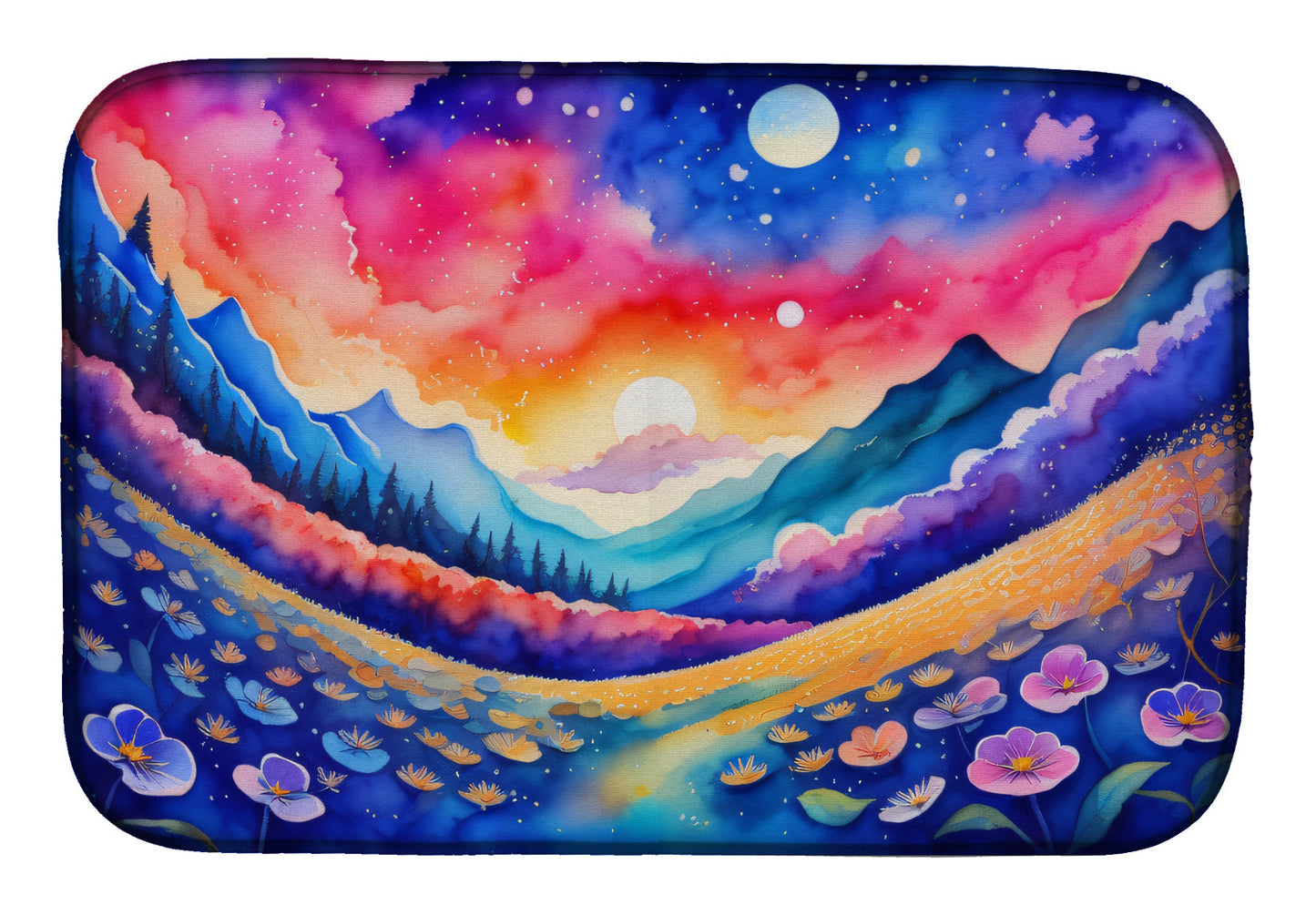 Buy this Periwinkles in Color Dish Drying Mat