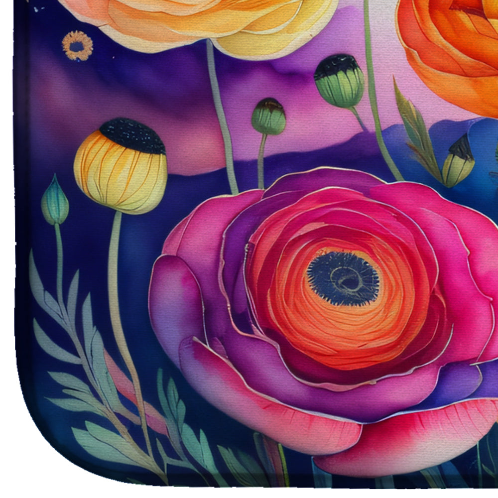 Ranunculus in Color Dish Drying Mat