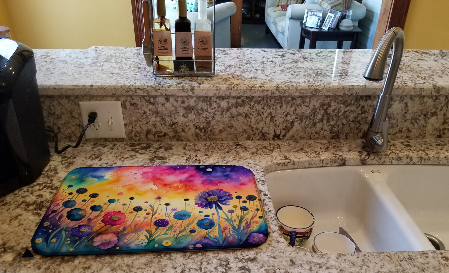 Scabiosa in Color Dish Drying Mat