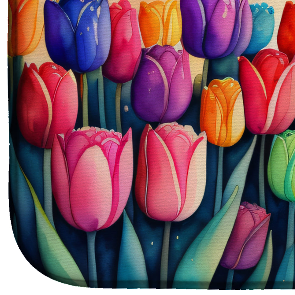 Tulips in Color Dish Drying Mat