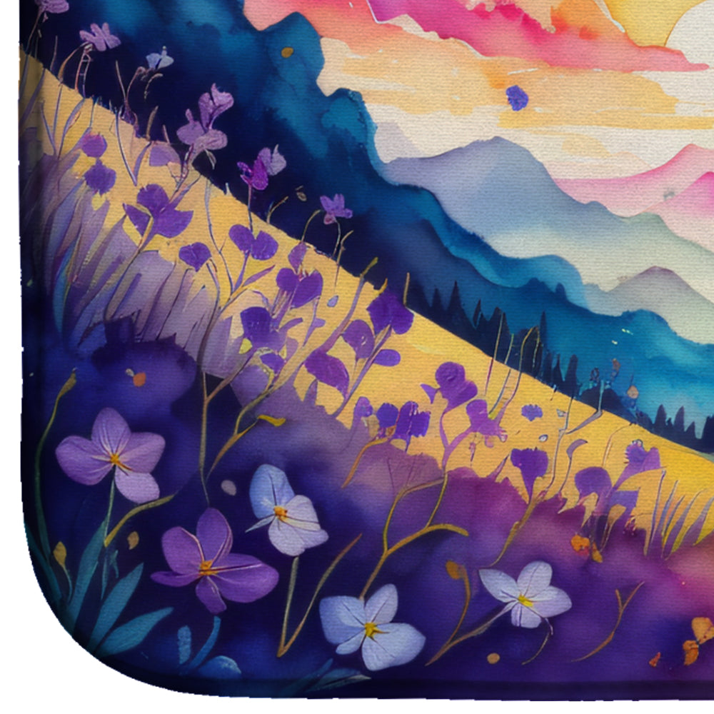 Violets in Color Dish Drying Mat