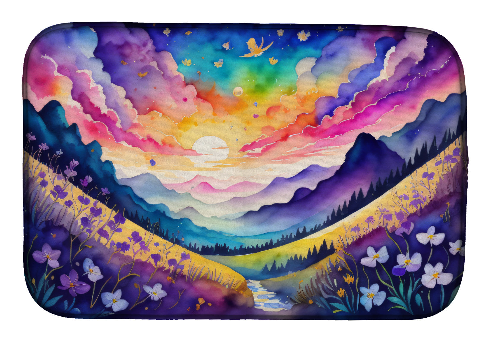 Buy this Violets in Color Dish Drying Mat