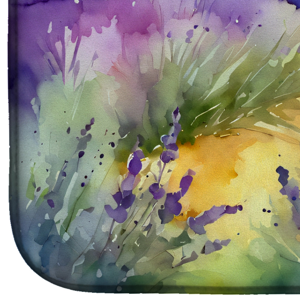 Lavender in Watercolor Dish Drying Mat