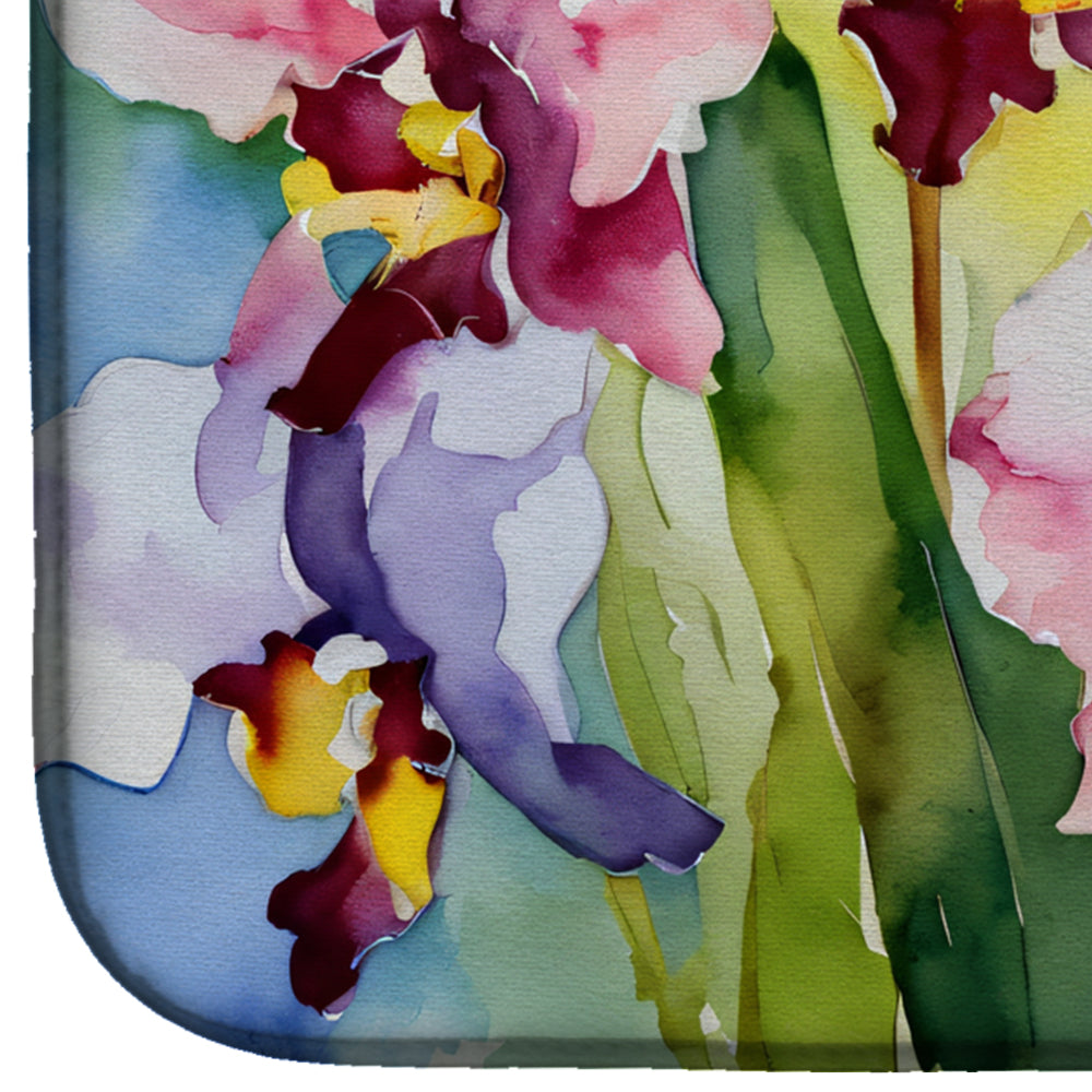 Orchids in Watercolor Dish Drying Mat