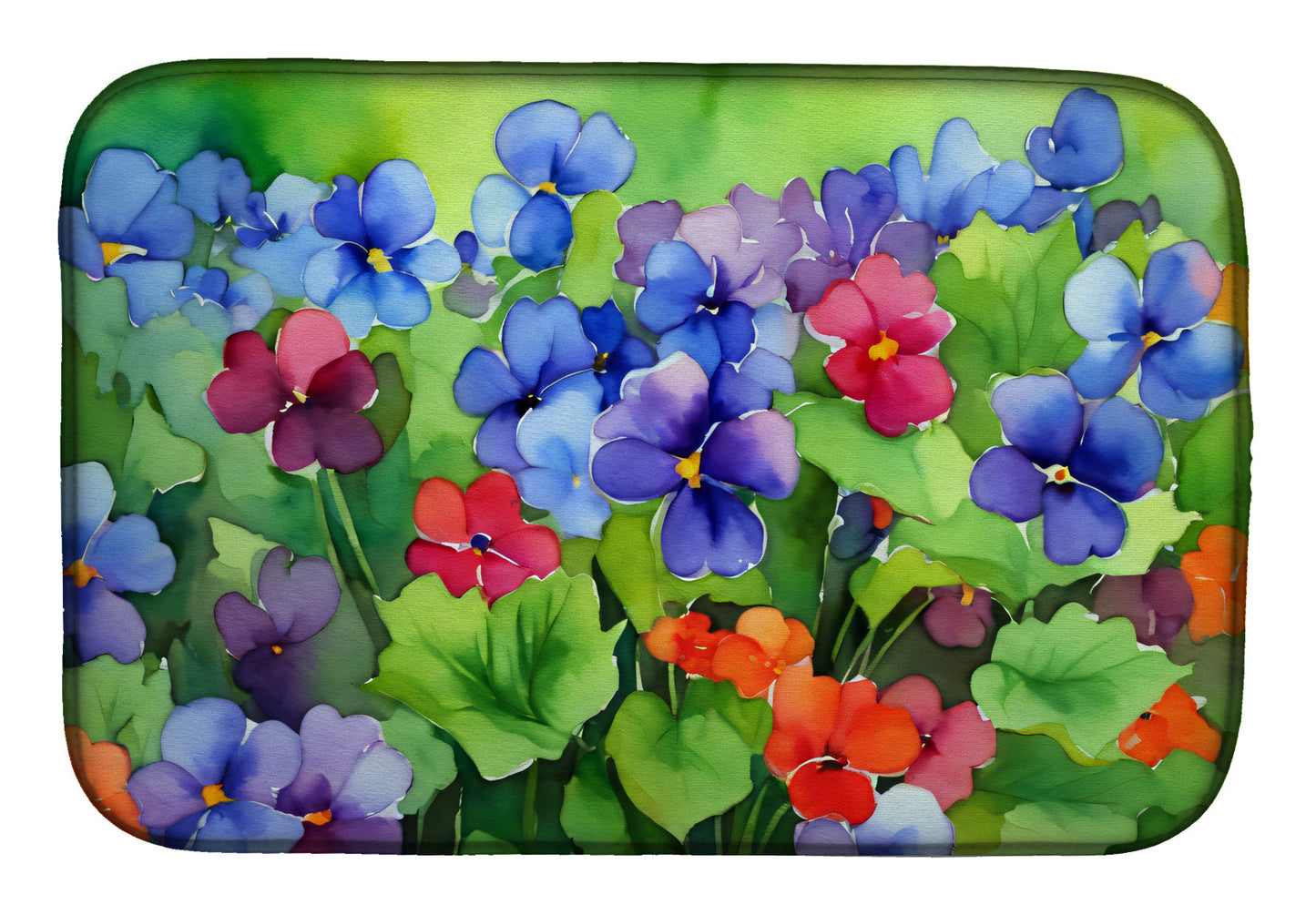 Buy this Illinois Violet in Watercolor Dish Drying Mat