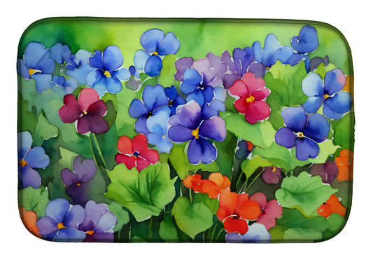 Buy this Illinois Violet in Watercolor Dish Drying Mat