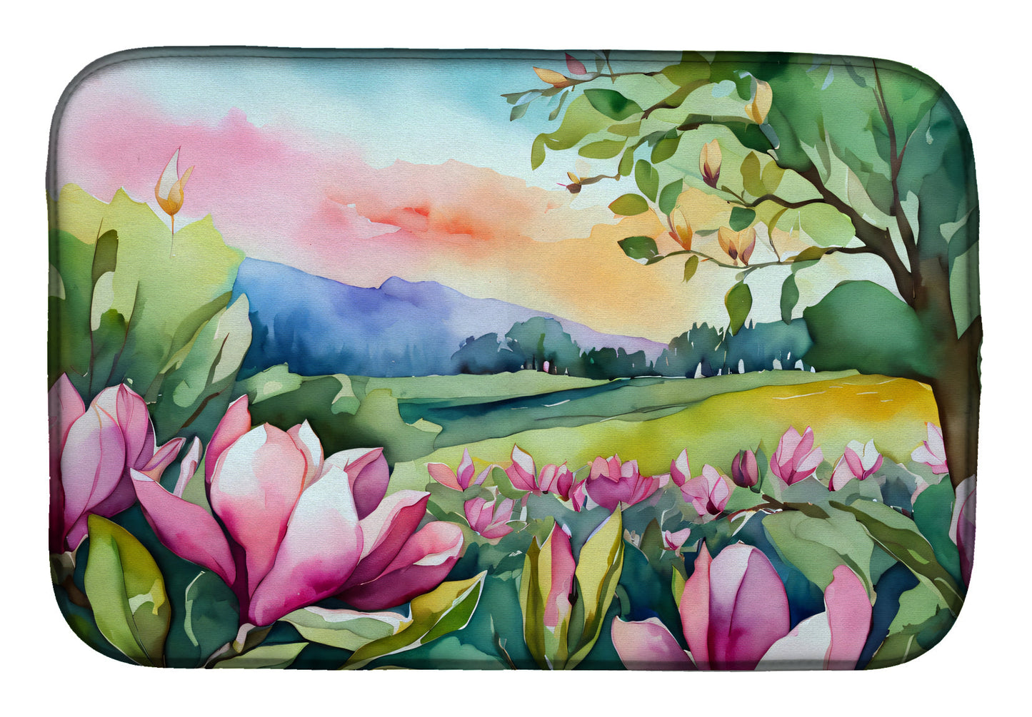 Buy this Louisiana Magnolias in Watercolor Dish Drying Mat