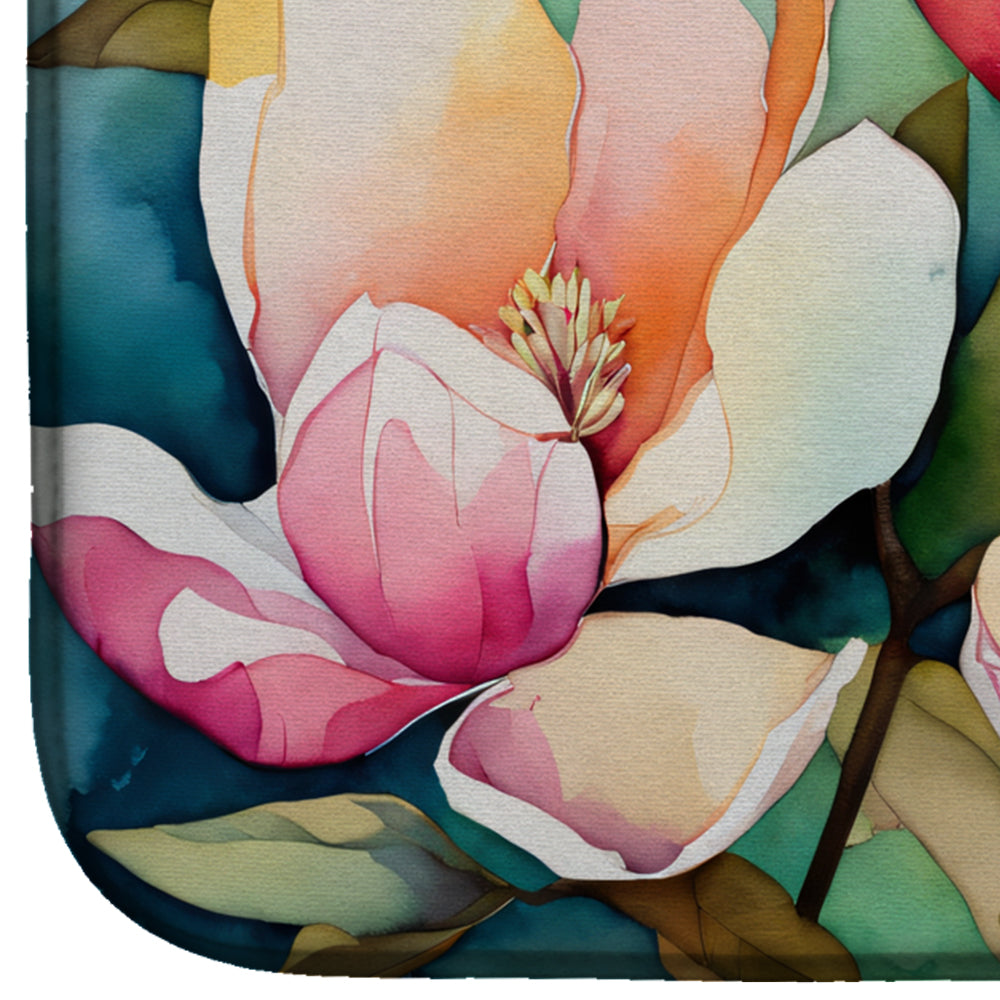 Mississippi Magnolia in Watercolor Dish Drying Mat