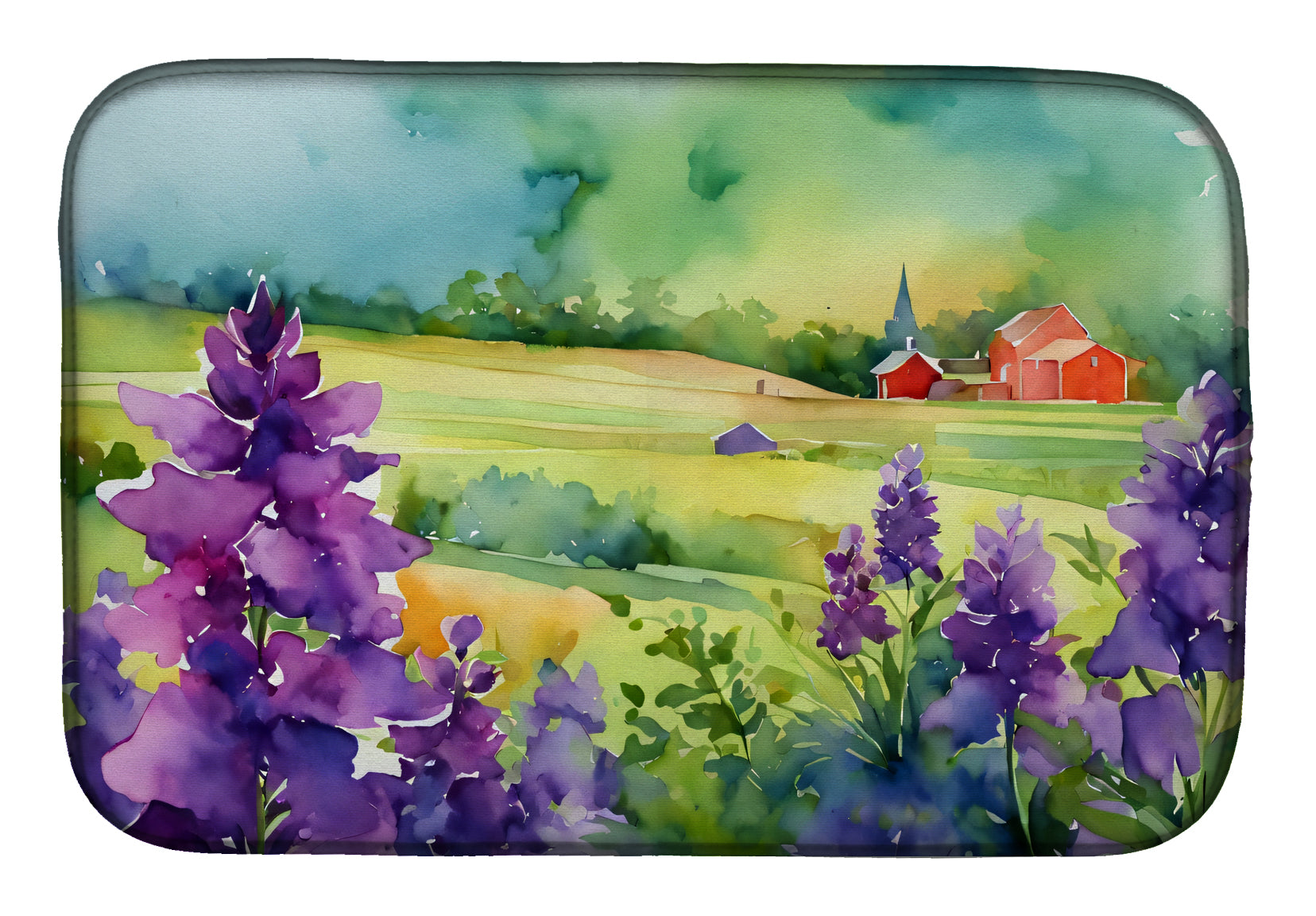 Buy this New Jersey Violet in Watercolor Dish Drying Mat