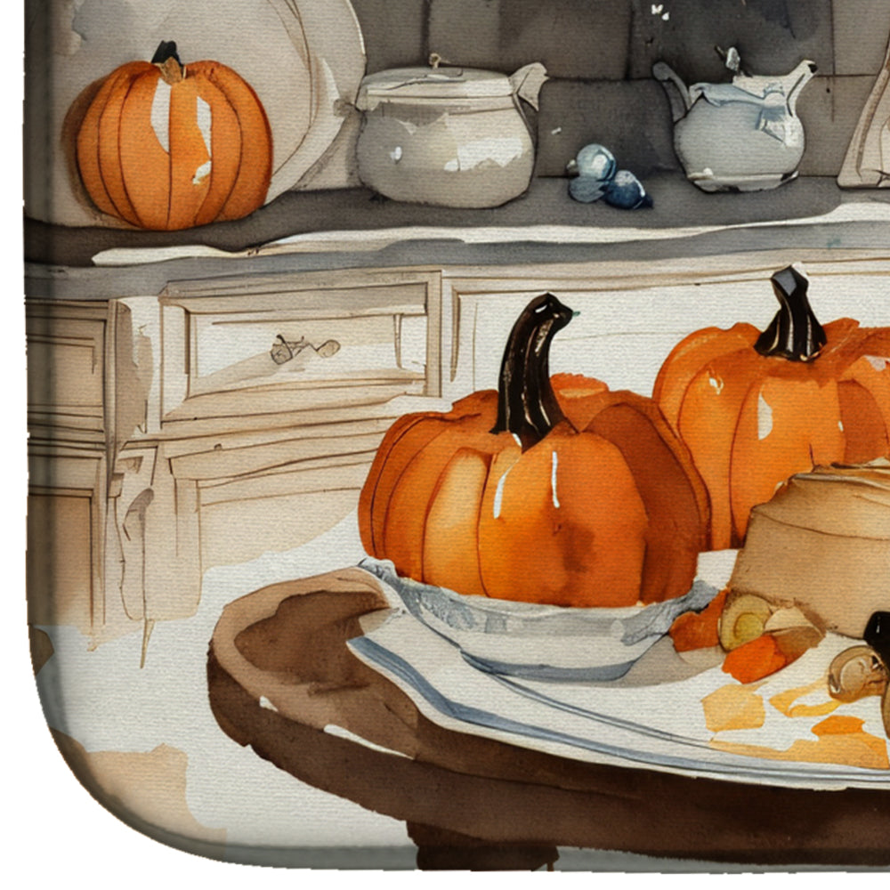 Boykin Spaniel Fall Kitchen Pumpkins Dish Drying Mat
