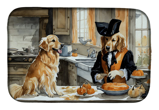 Buy this Golden Retriever Fall Kitchen Pumpkins Dish Drying Mat