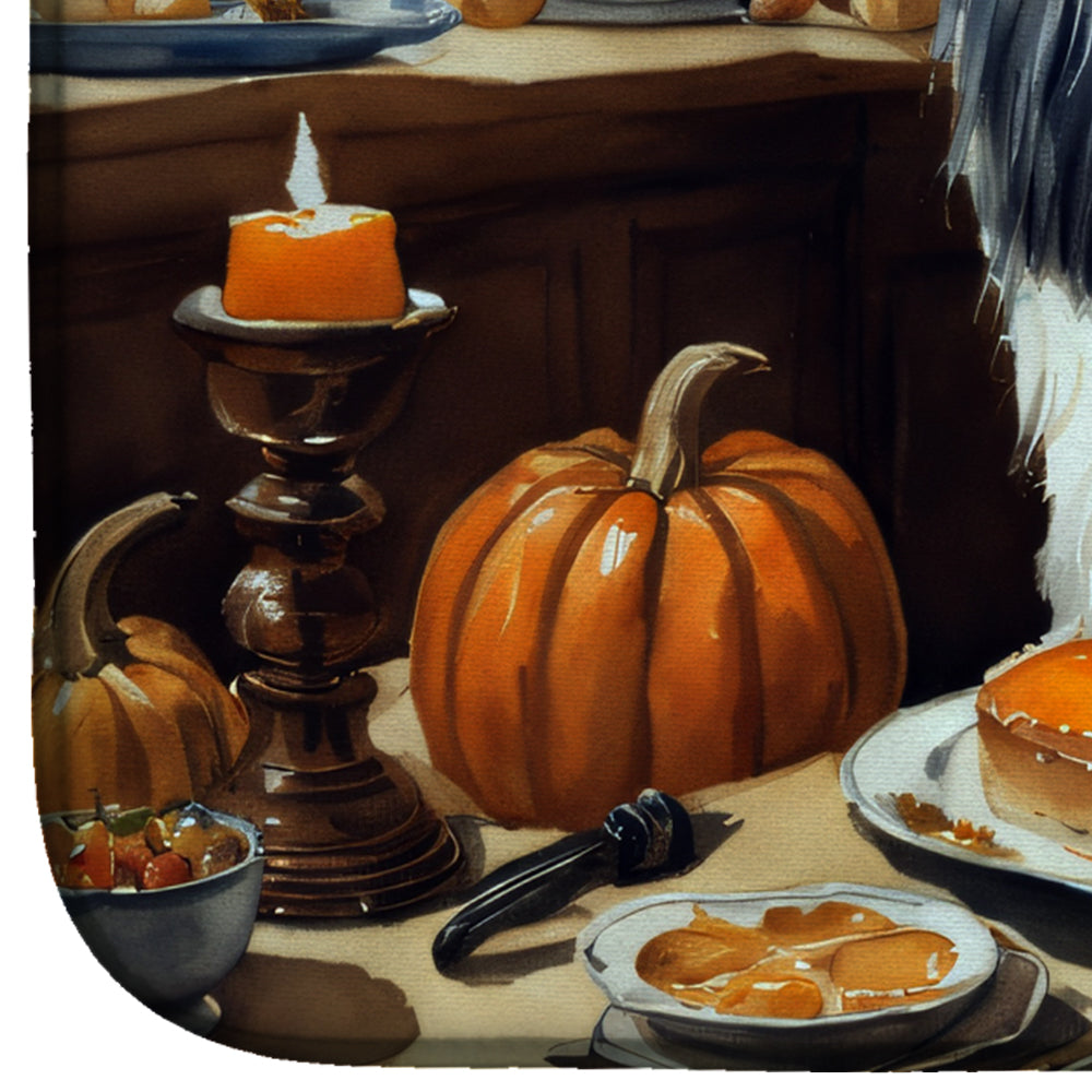 Havanese Fall Kitchen Pumpkins Dish Drying Mat