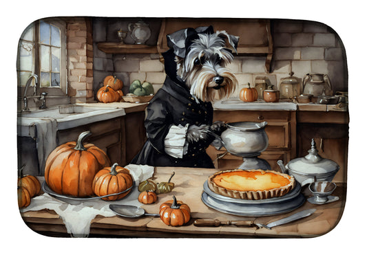 Buy this Schnauzer Fall Kitchen Pumpkins Dish Drying Mat