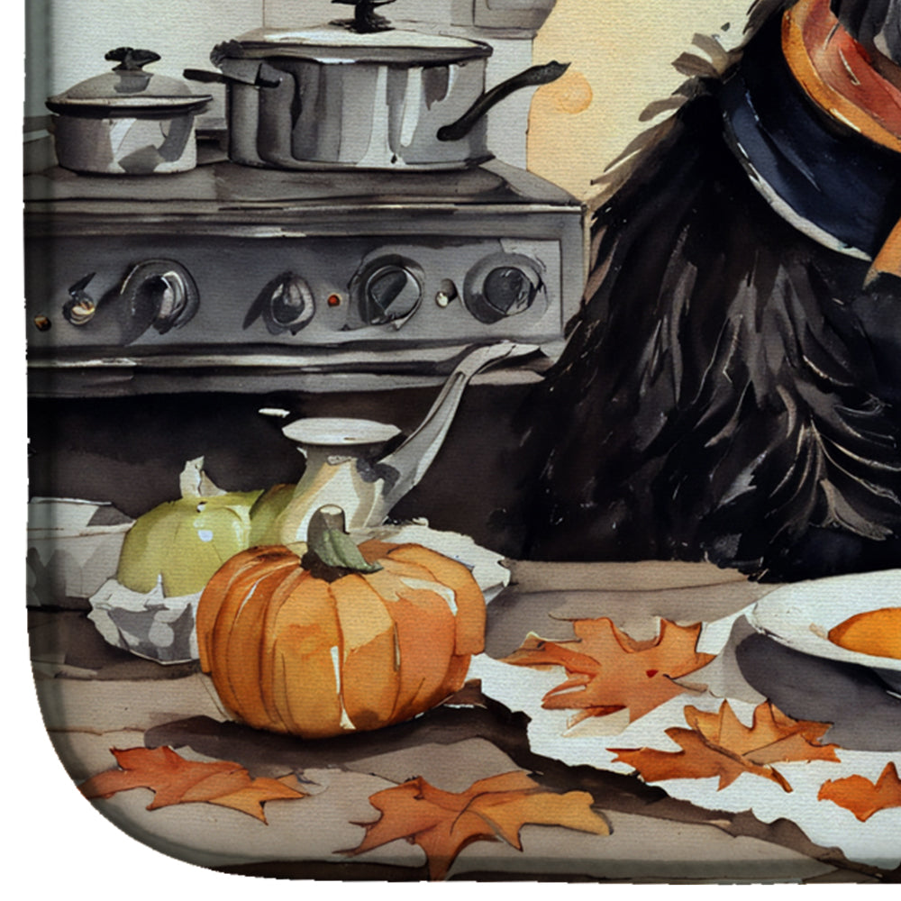 Scottish Terrier Fall Kitchen Pumpkins Dish Drying Mat