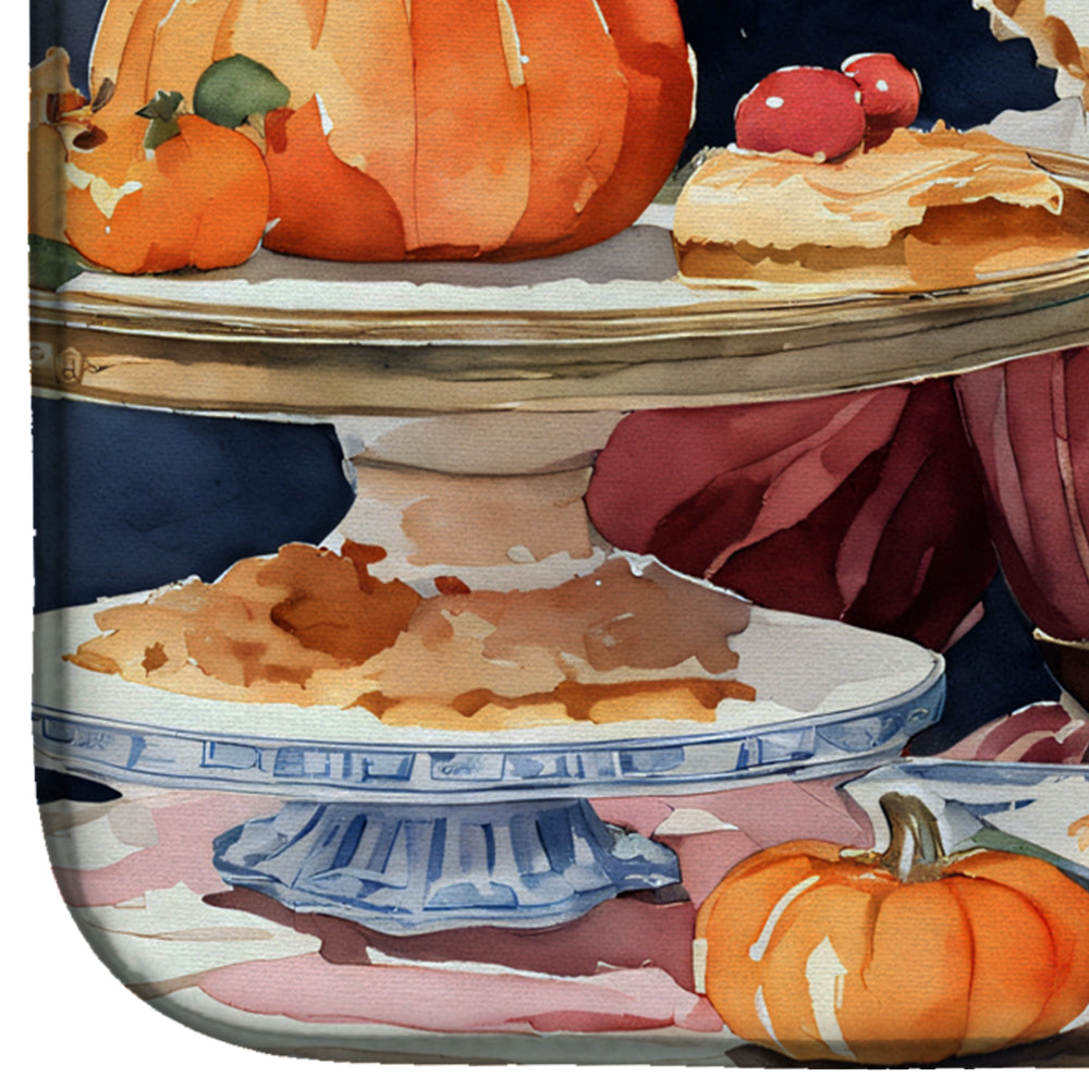 Shiba Inu Fall Kitchen Pumpkins Dish Drying Mat