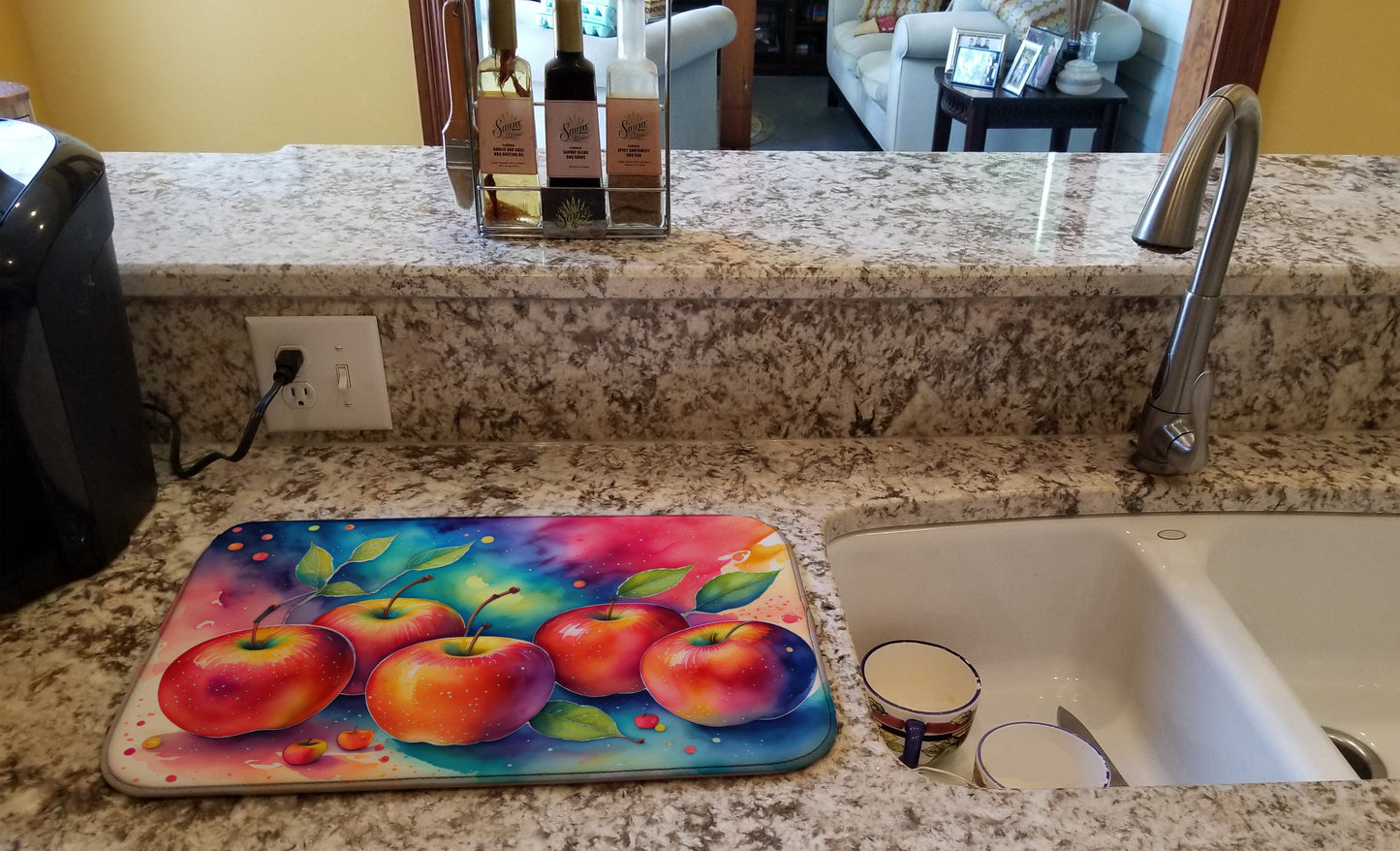 Colorful Apples Dish Drying Mat