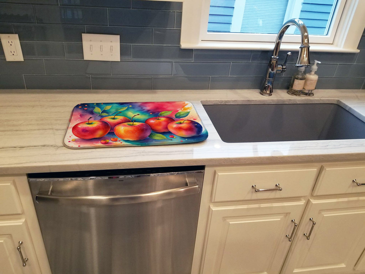 Colorful Apples Dish Drying Mat