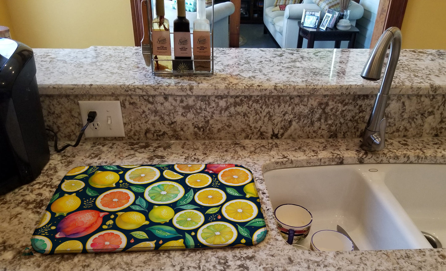 Colorful Lemons Dish Drying Mat